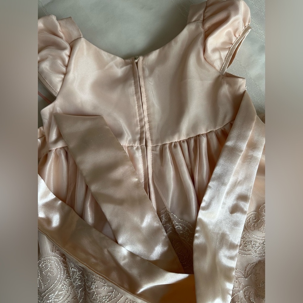 Bonnie Jean Blush and Gold Elegant Dress - Picture 10 of 13